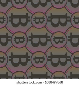 Bitcoin electronic coins seamless pattern for background.