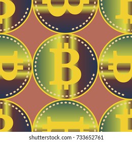 Bitcoin electronic coins seamless pattern for background.