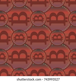 Bitcoin electronic coins seamless pattern for background.
