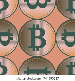 Bitcoin electronic coins seamless pattern for background.