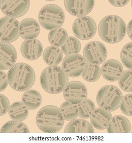 Bitcoin electronic coins seamless pattern for background.