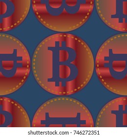 Bitcoin electronic coins seamless pattern for background.