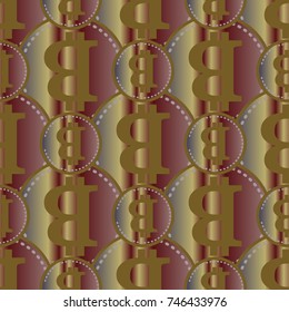 Bitcoin electronic coins seamless pattern for background.
