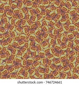 Bitcoin electronic coins seamless pattern for background.