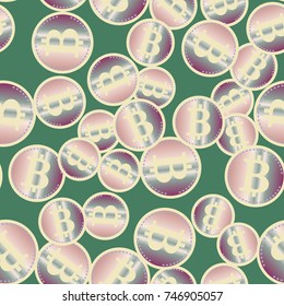 Bitcoin electronic coins seamless pattern for background.