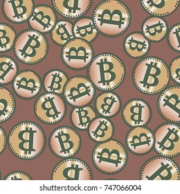 Bitcoin electronic coins seamless pattern for background.