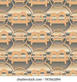 Bitcoin electronic coins seamless pattern for background.