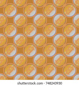 Bitcoin electronic coins seamless pattern for background.