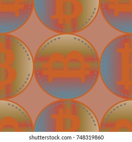 Bitcoin electronic coins seamless pattern for background.
