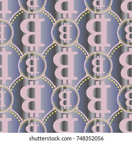 Bitcoin electronic coins seamless pattern for background.