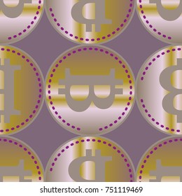 Bitcoin electronic coins seamless pattern for background.