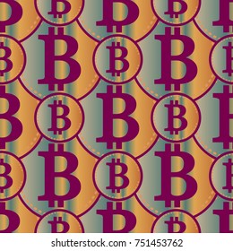 Bitcoin electronic coins seamless pattern for background.