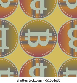 Bitcoin electronic coins seamless pattern for background.
