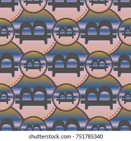Bitcoin electronic coins seamless pattern for background.