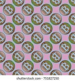 Bitcoin electronic coins seamless pattern for background.