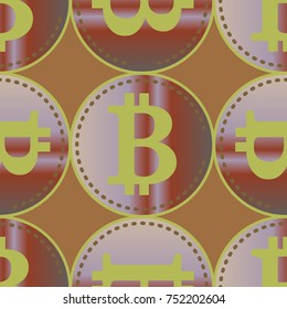 Bitcoin electronic coins seamless pattern for background.