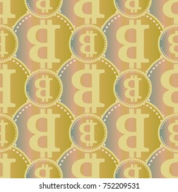 Bitcoin electronic coins seamless pattern for background.