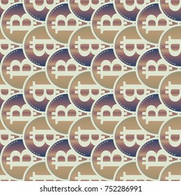 Bitcoin electronic coins seamless pattern for background.