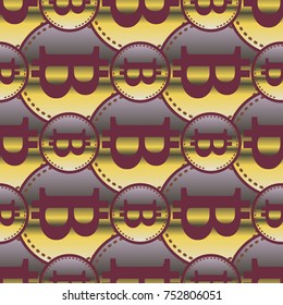 Bitcoin electronic coins seamless pattern for background.
