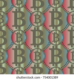 Bitcoin electronic coins seamless pattern for background.