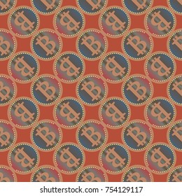Bitcoin electronic coins seamless pattern for background.
