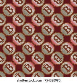 Bitcoin electronic coins seamless pattern for background.