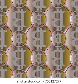 Bitcoin electronic coins seamless pattern for background.