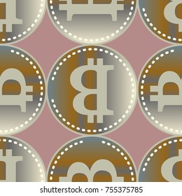 Bitcoin electronic coins seamless pattern for background.