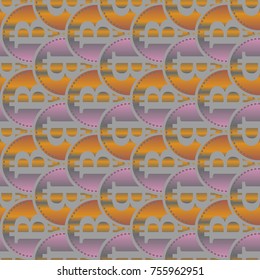 Bitcoin electronic coins seamless pattern for background.