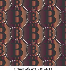 Bitcoin electronic coins seamless pattern for background.