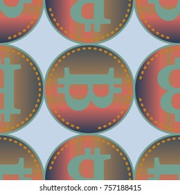 Bitcoin electronic coins seamless pattern for background.