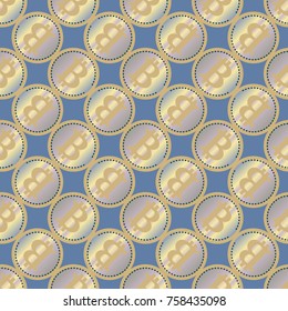 Bitcoin electronic coins seamless pattern for background.