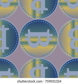 Bitcoin electronic coins seamless pattern for background.