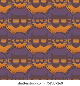 Bitcoin electronic coins seamless pattern for background.