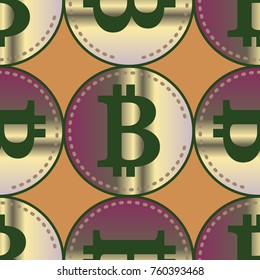 Bitcoin electronic coins seamless pattern for background.
