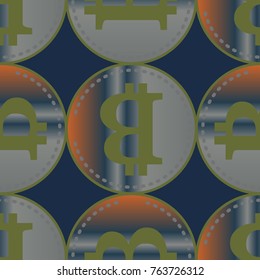 Bitcoin electronic coins seamless pattern for background.