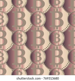 Bitcoin electronic coins seamless pattern for background.