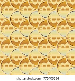 Bitcoin electronic coins seamless pattern for background.