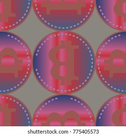 Bitcoin electronic coins seamless pattern for background.