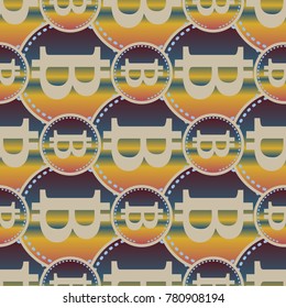 Bitcoin electronic coins seamless pattern for background.