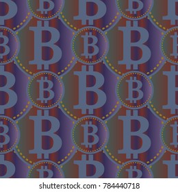 Bitcoin electronic coins seamless pattern for background.