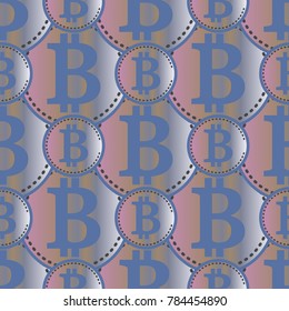 Bitcoin electronic coins seamless pattern for background.