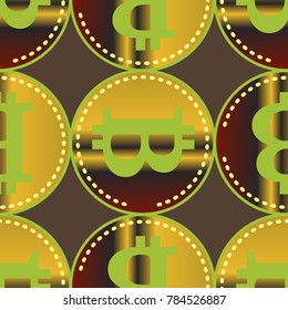 Bitcoin electronic coins seamless pattern for background.