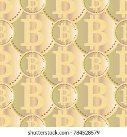 Bitcoin electronic coins seamless pattern for background.