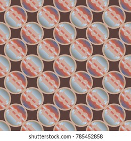 Bitcoin electronic coins seamless pattern for background.