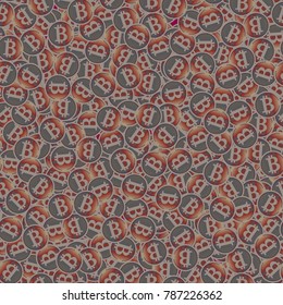 Bitcoin electronic coins seamless pattern for background.