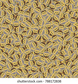 Bitcoin electronic coins seamless pattern for background.