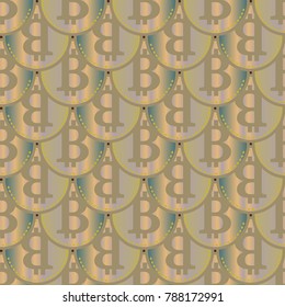 Bitcoin electronic coins seamless pattern for background.
