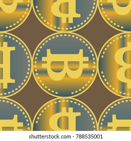 Bitcoin electronic coins seamless pattern for background.