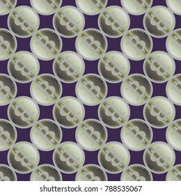 Bitcoin electronic coins seamless pattern for background.